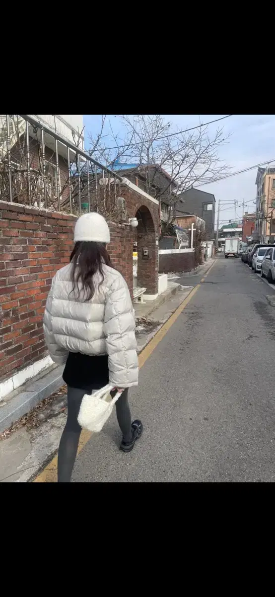 오브제이 그레이 반집업패딩